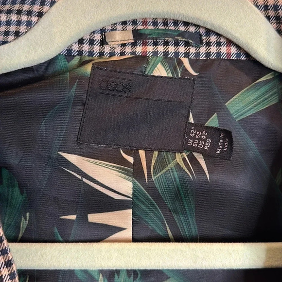 ASOS MENS GINGHAM CHECK PATTERN BLAZER LINED 42 REGULAR - Picture 3 of 8